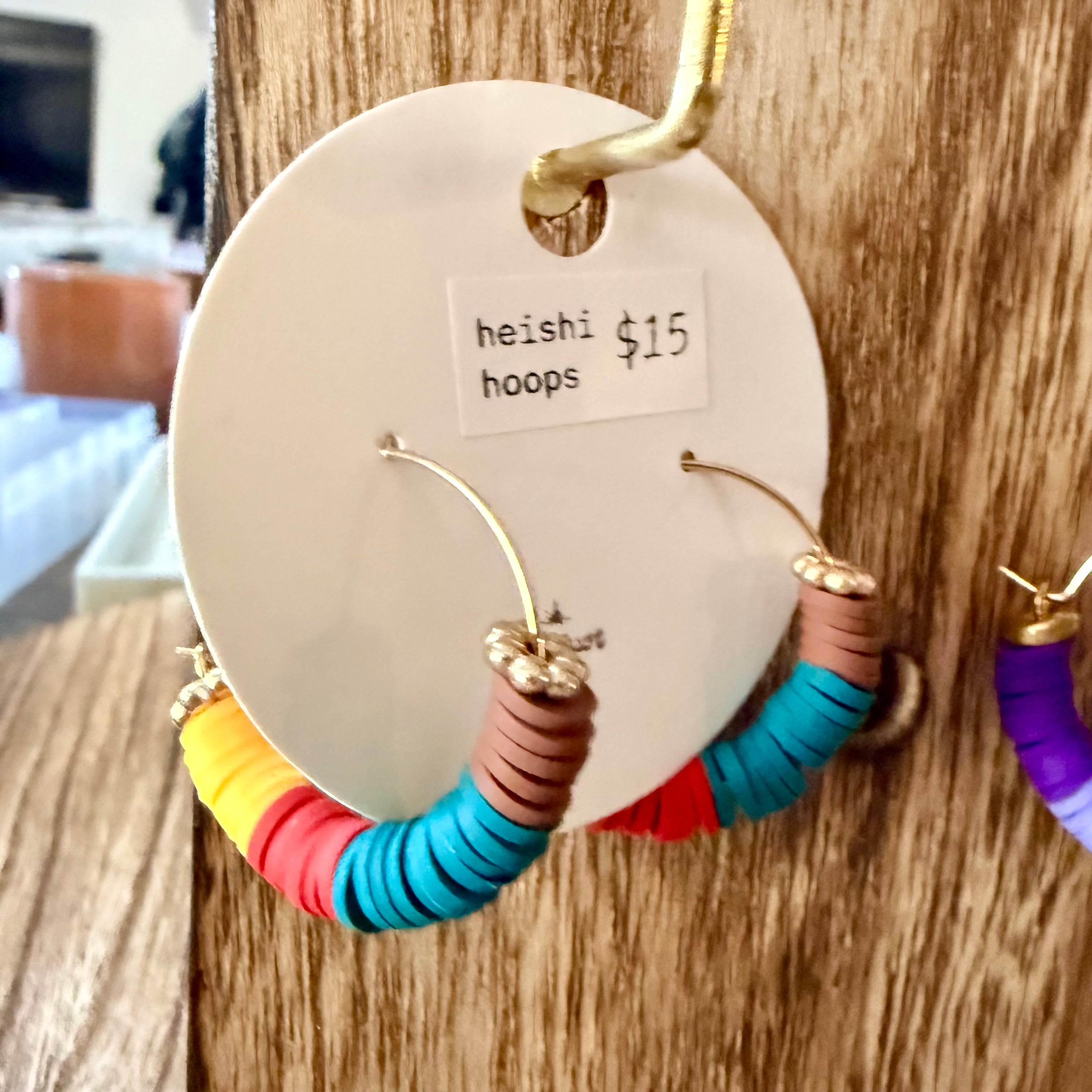Clay Heishi Hoop Earrings | Bright Bold