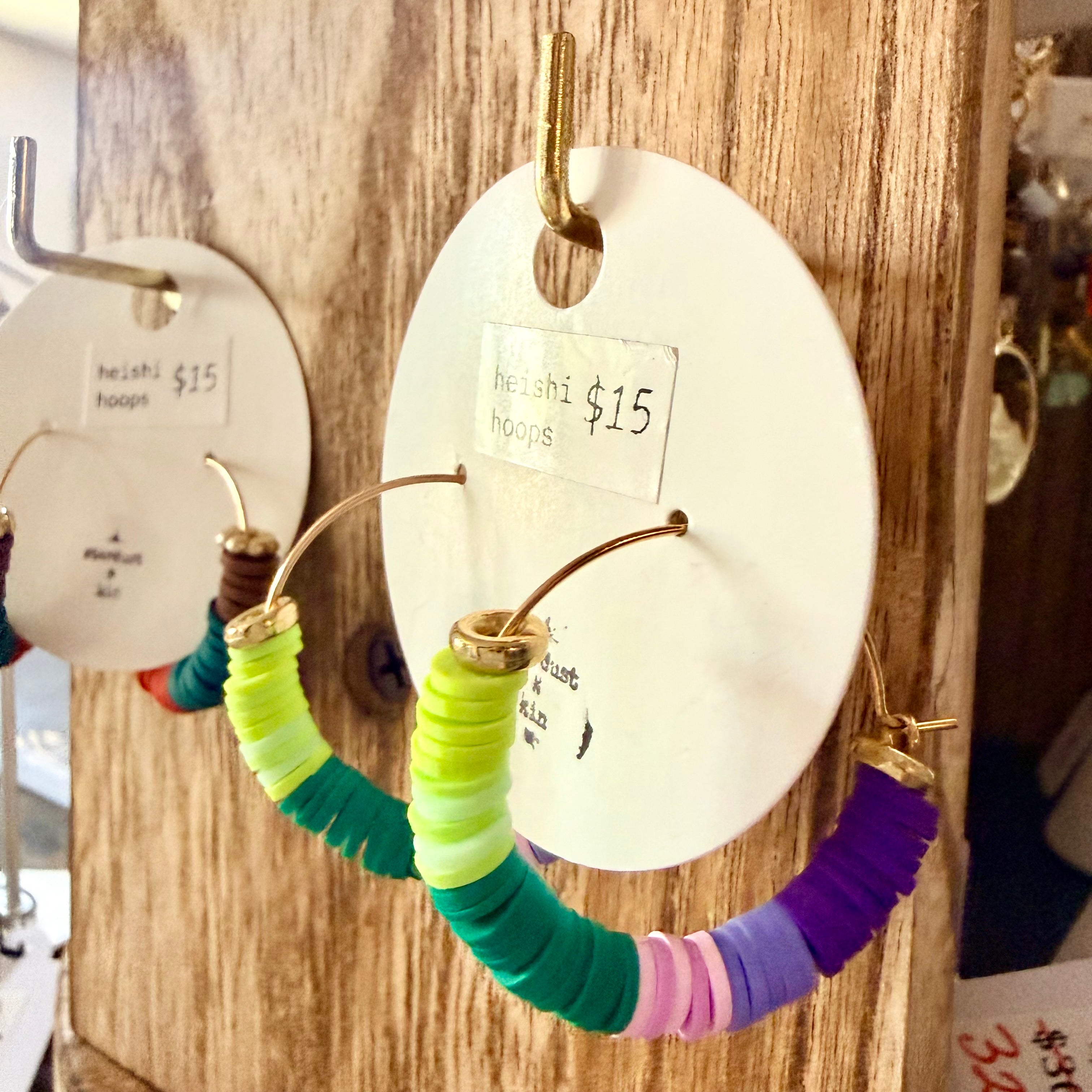 Clay Heishi Hoop Earrings | Keylime Zest