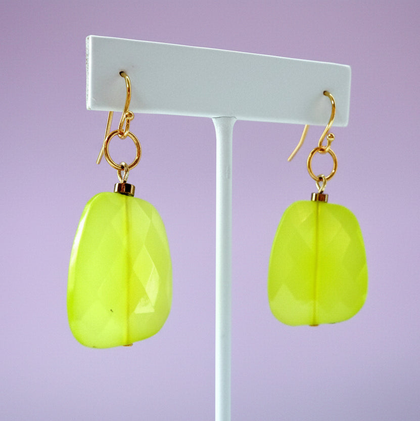 OOAK Lime Statement Earrings