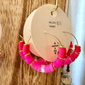 Clay Heishi Hoop Earrings | Flamingo