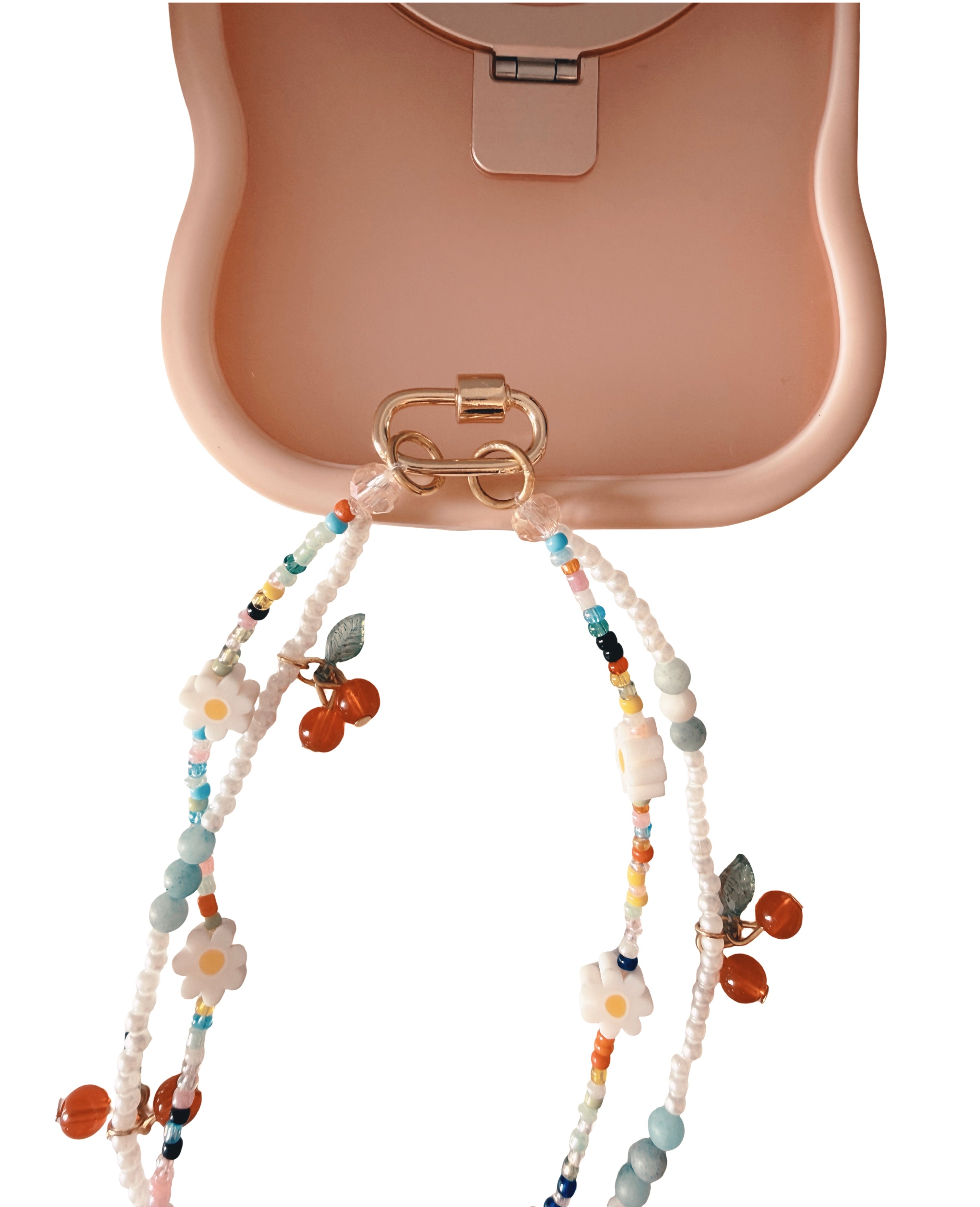 Handmade Beaded Phone Chain Wristlet (tether tab included) | Daisies + Cherries