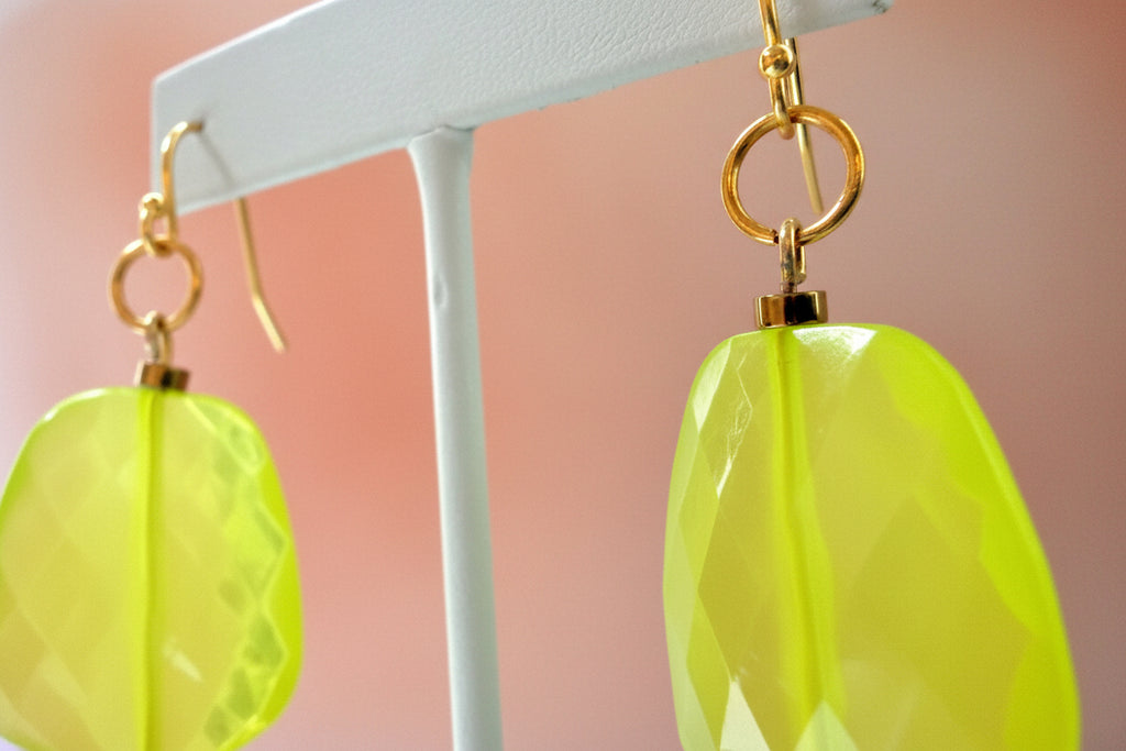 OOAK Lime Statement Earrings