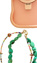 Handmade Beaded Phone Chain Wristlet (tether tab included) | Turquoise