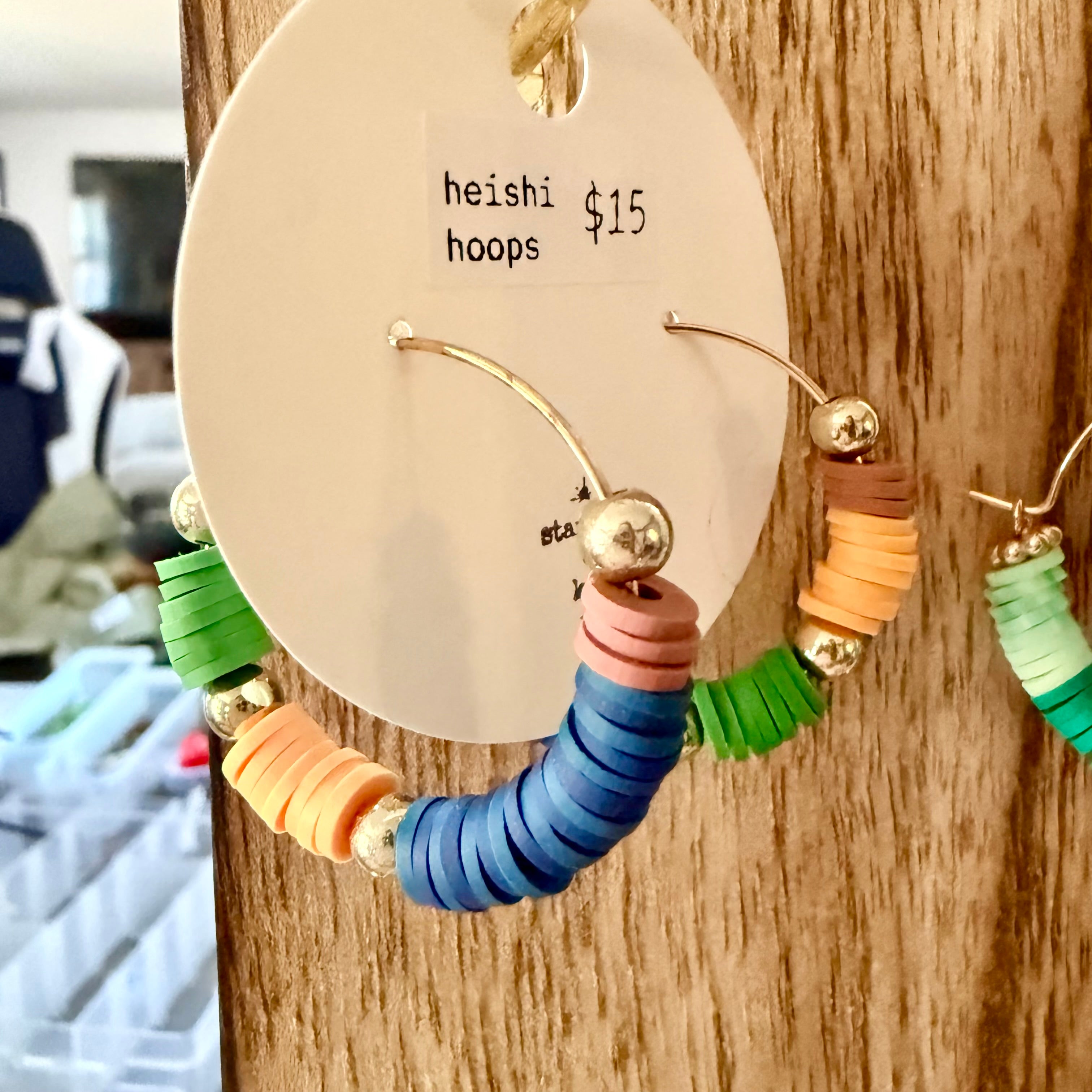 Clay Heishi Hoop Earrings | Deep Bold
