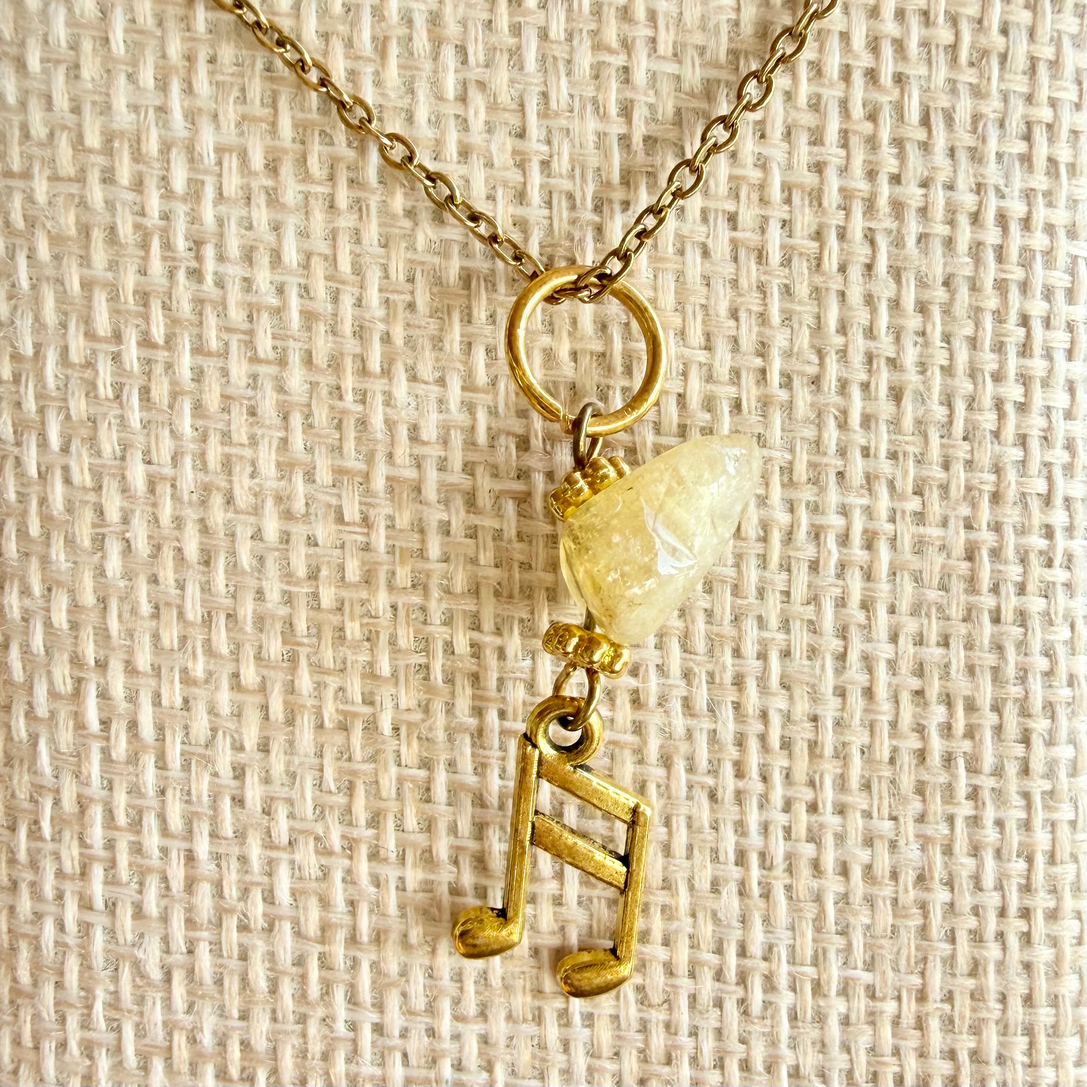 Golden Music Note Necklace