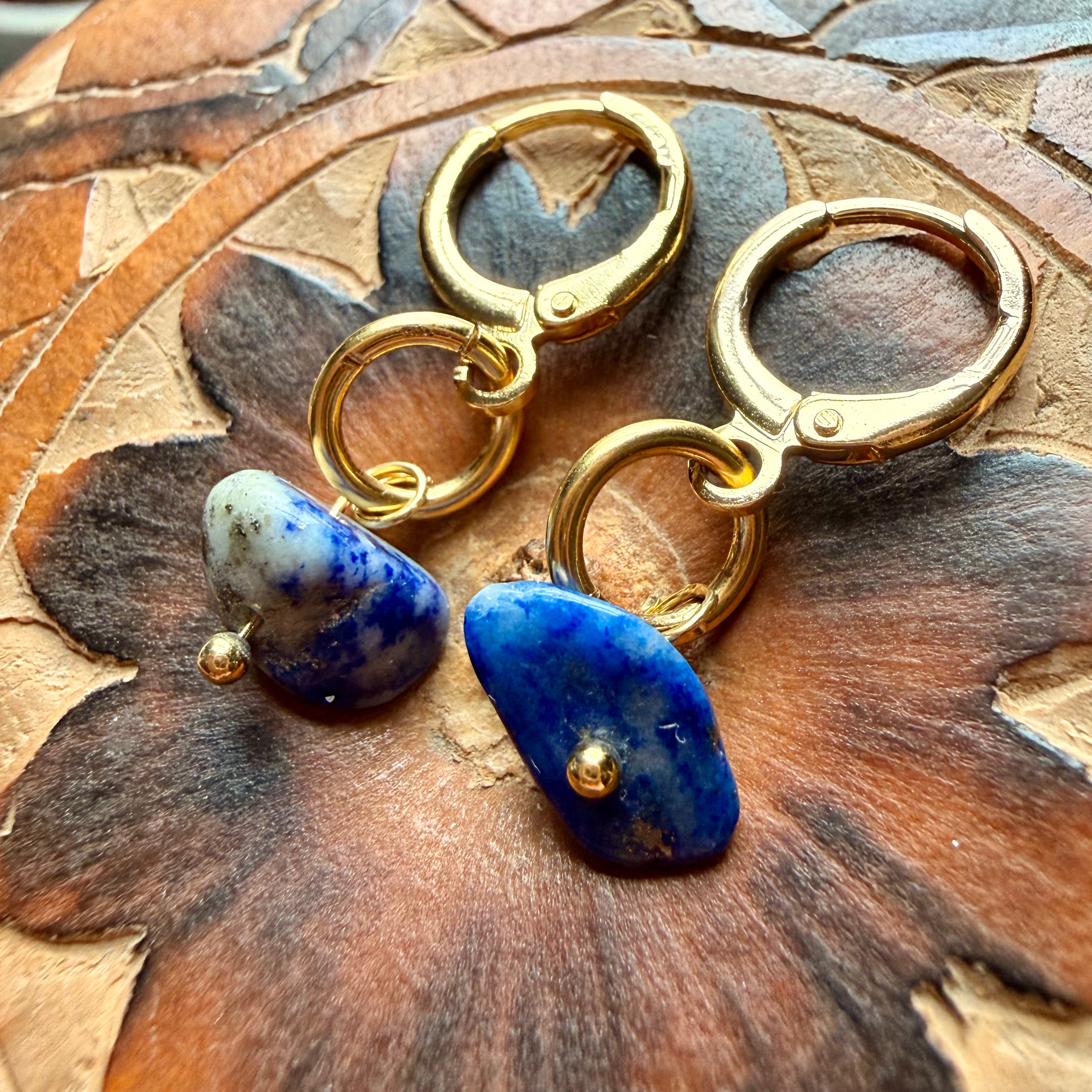 Sodalite Huggies | Gold-plated