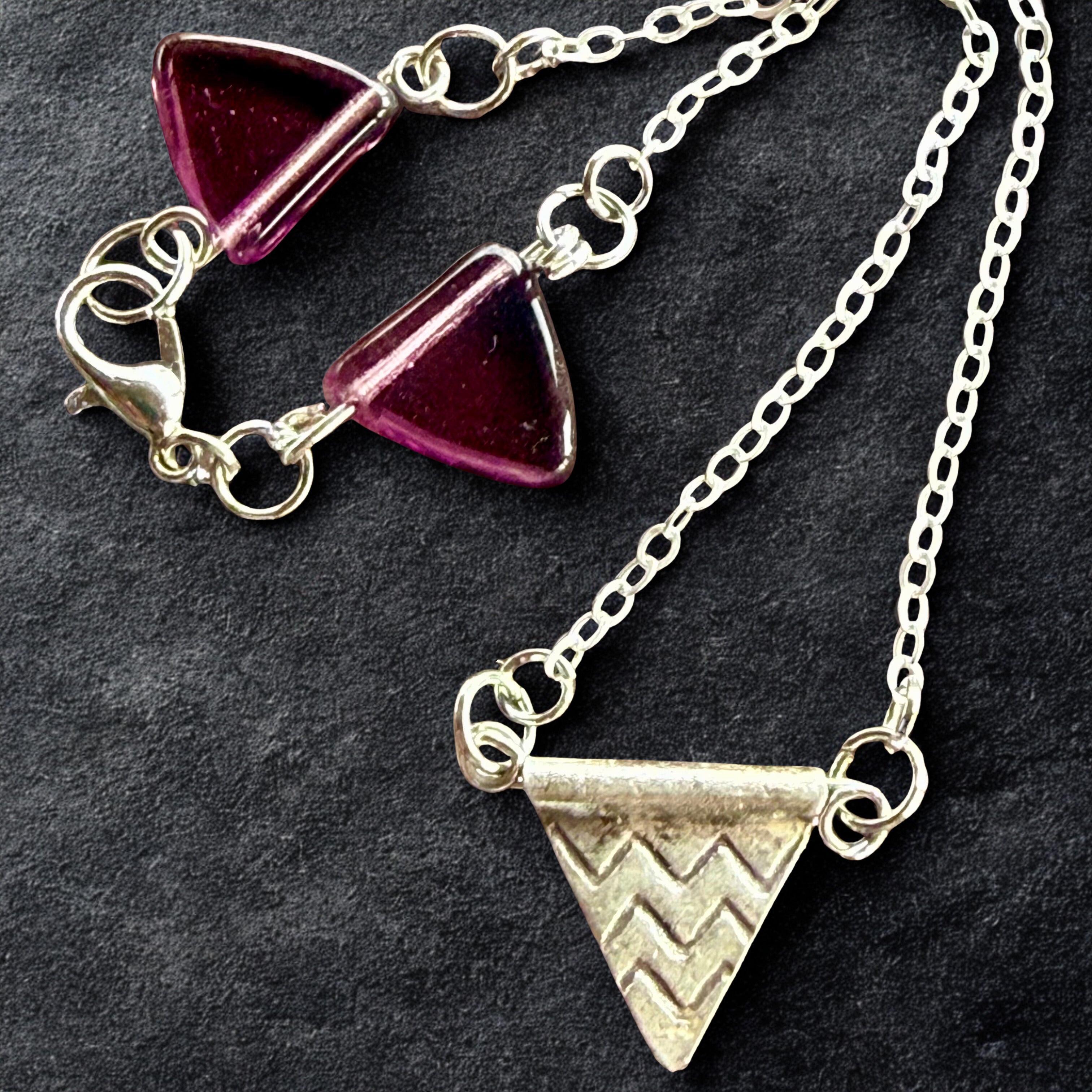 Sterling Silver Geometric Anklet