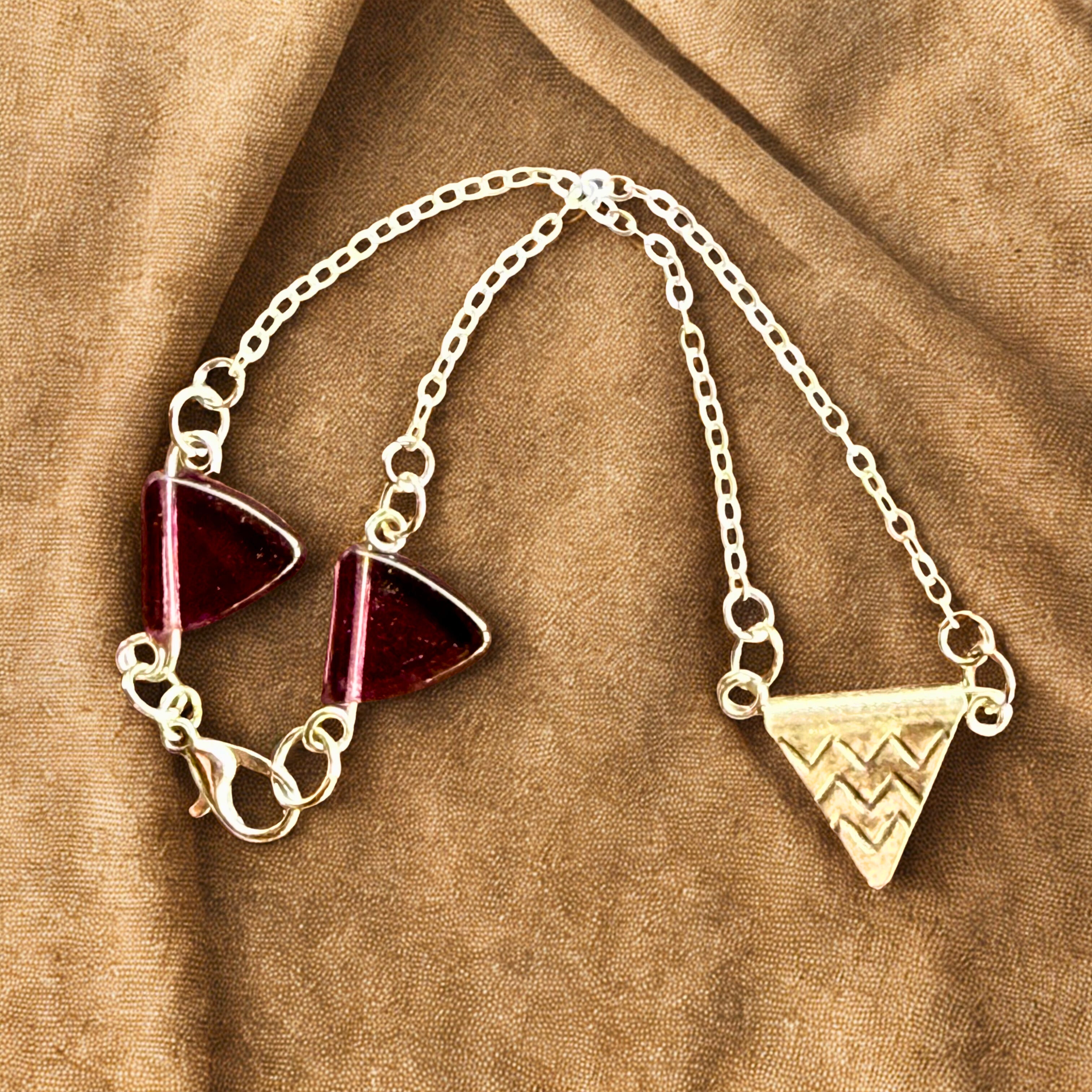 Sterling Silver Geometric Anklet