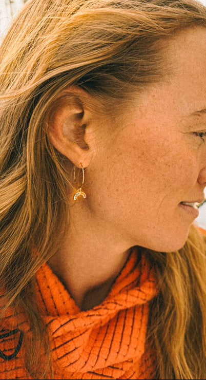 Somewhere Over the Rainbow Round Hoop Earrings