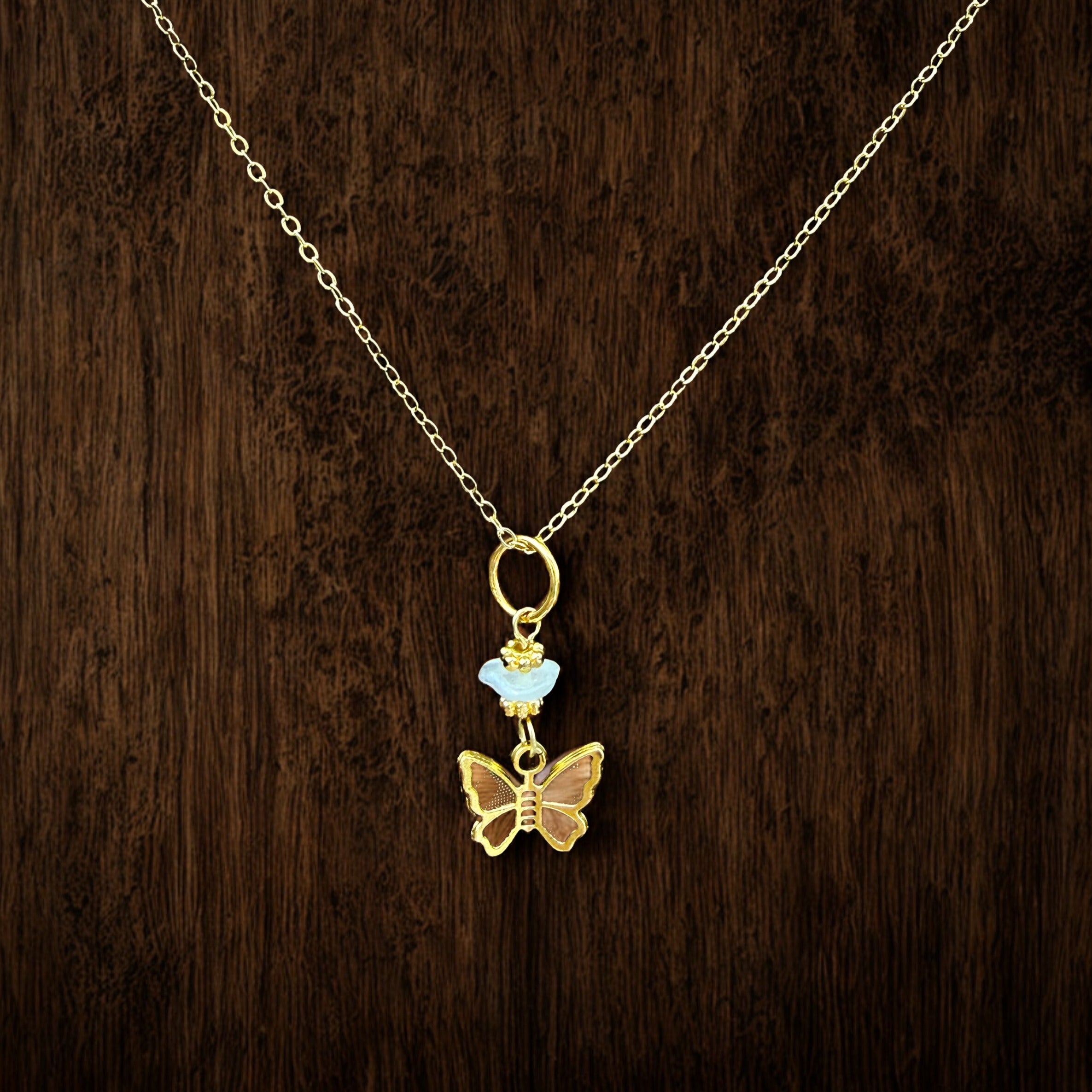 Flutter By Gold Pendant Necklace