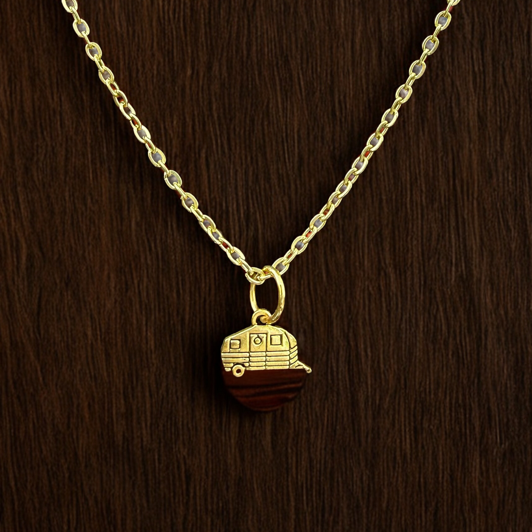 van life Gold Pendant Necklace