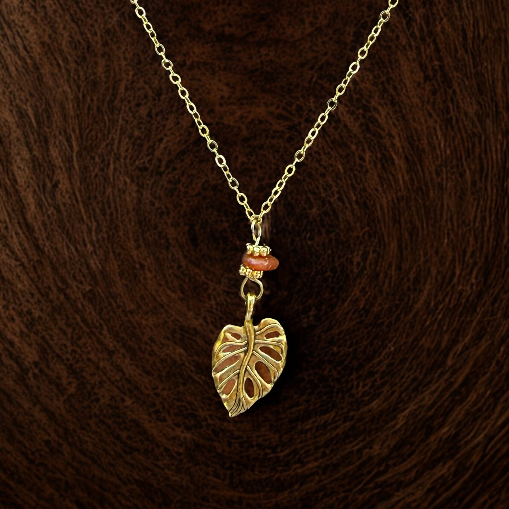 Fallen Leaf Gold Pendant Necklace