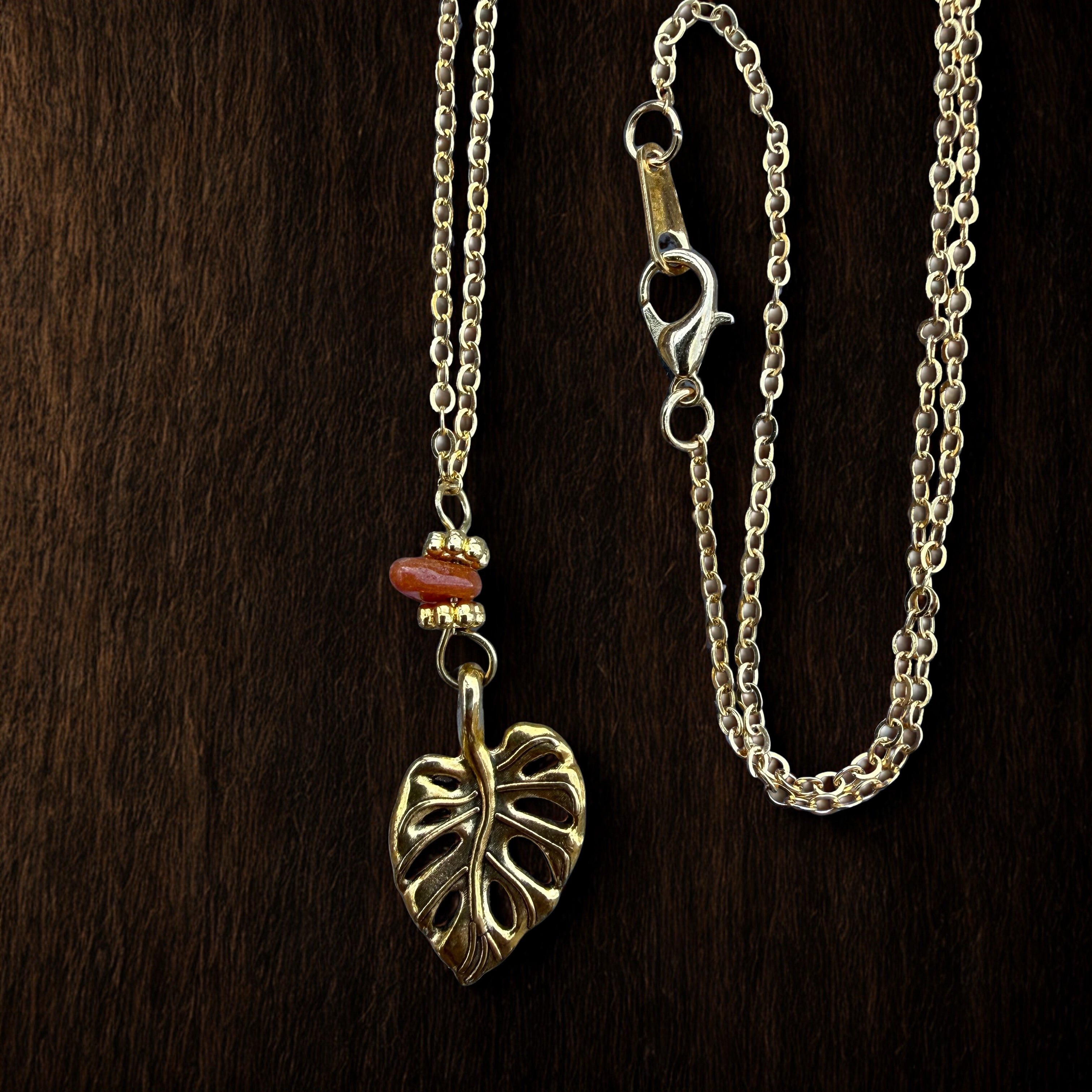 Fallen Leaf Gold Pendant Necklace