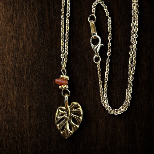 Fallen Leaf Gold Pendant Necklace