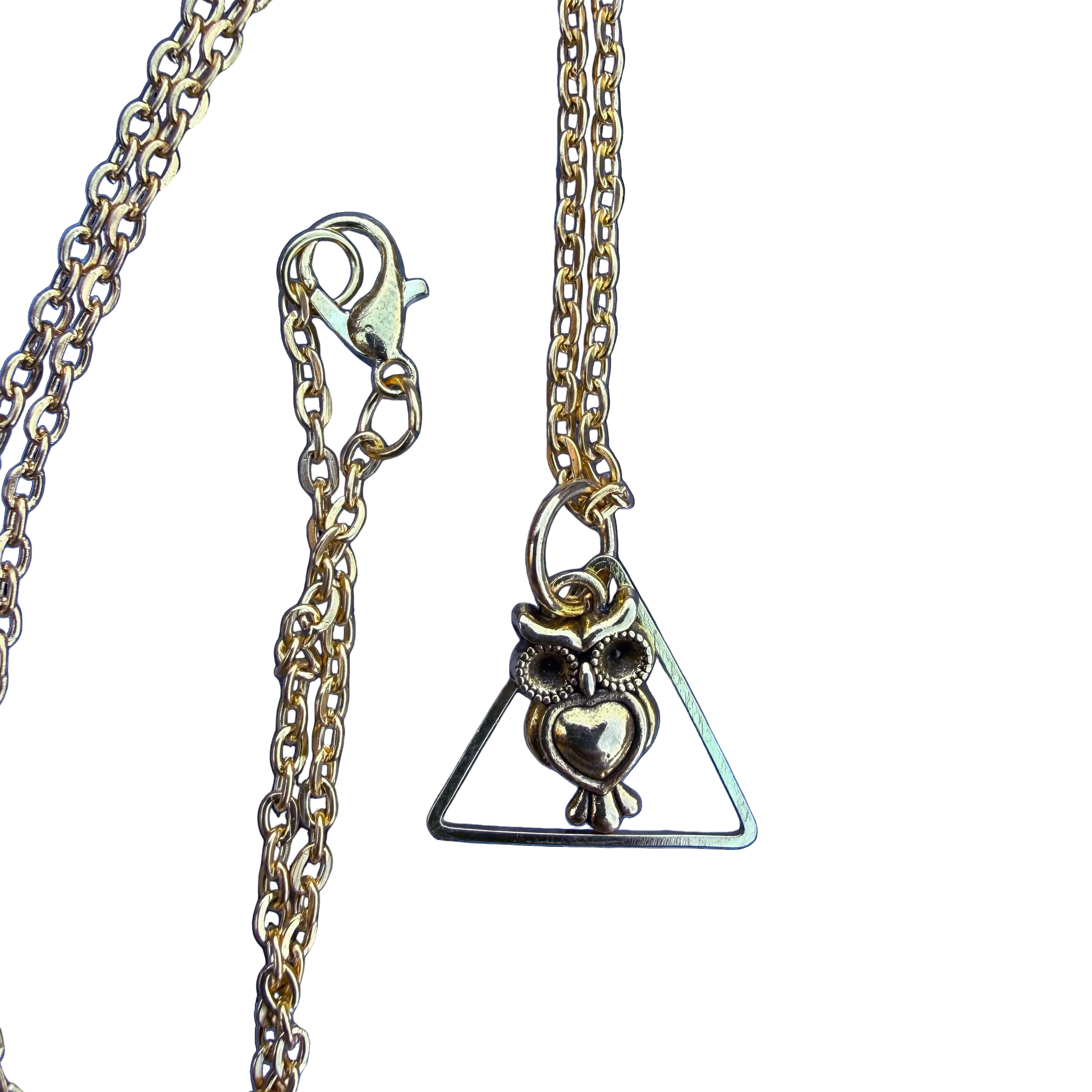 Owl Nest Gold Pendant Necklace