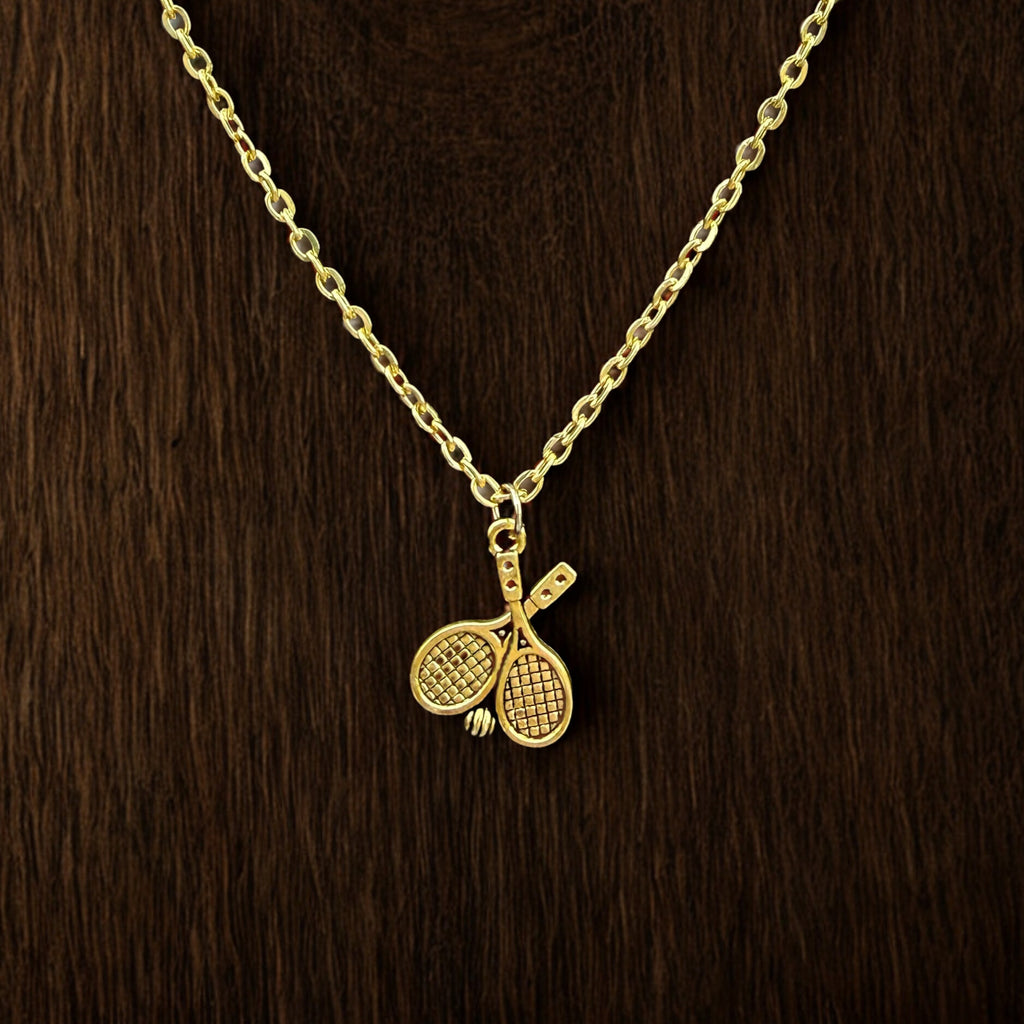 Racquet Lover Gold Pendant Necklace