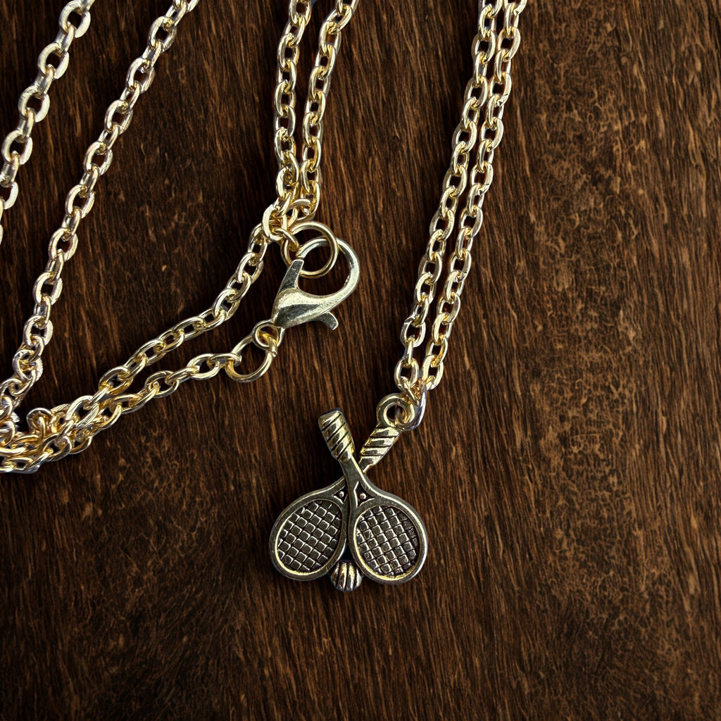 Racquet Lover Gold Pendant Necklace