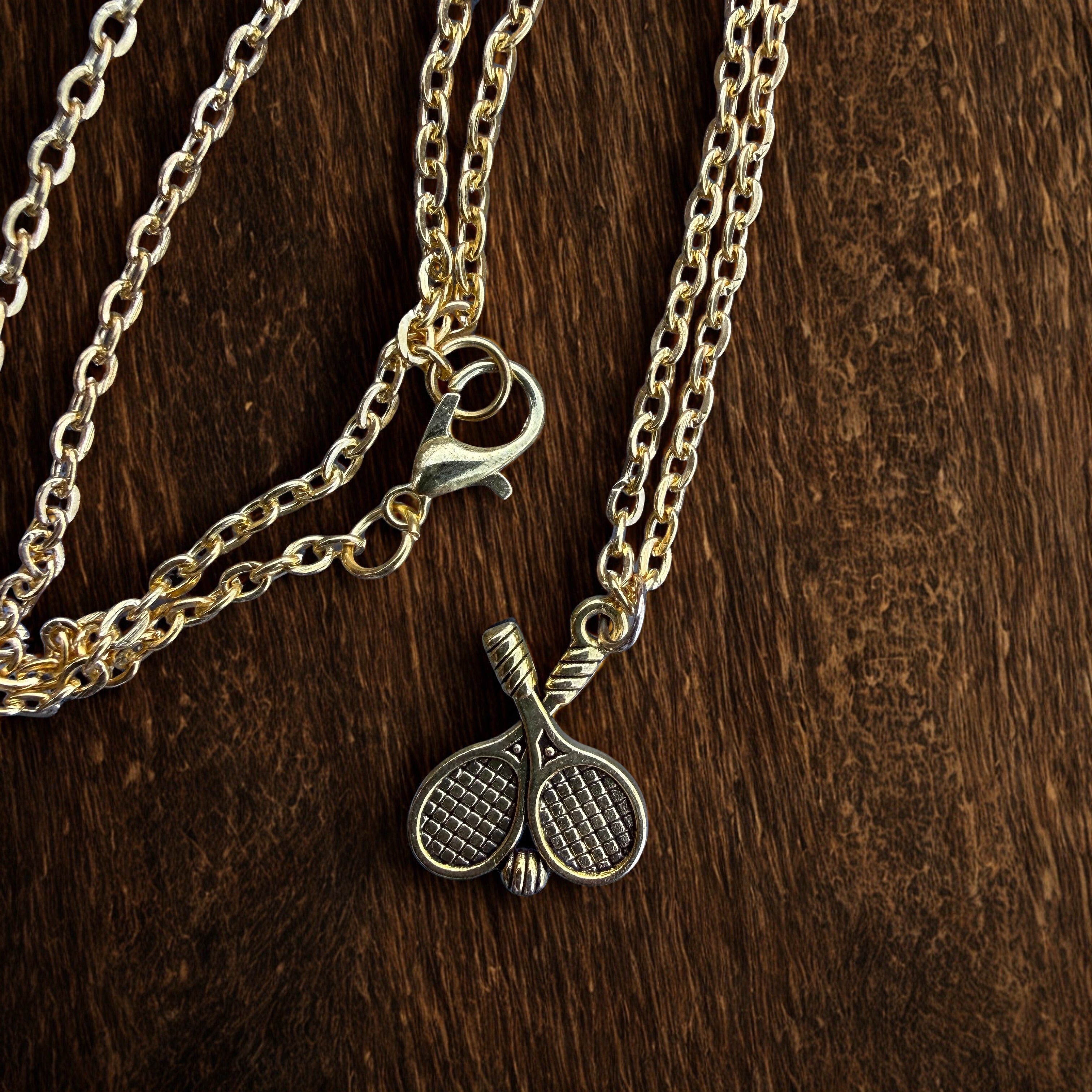 Racquet Lover Gold Pendant Necklace